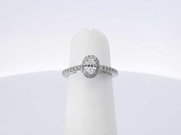 0.41 Cttw Diamond & 14k White Gold Halo Ring 2.7 Grams Size 4 Fw0625oxzdu