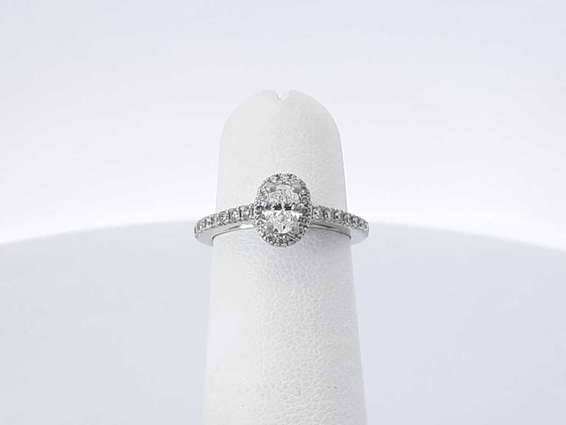 0.41 Cttw Diamond & 14k White Gold Halo Ring 2.7 Grams Size 4 Fw0625oxzdu