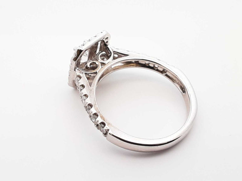 1.32 Cttw Diamond & 14k White Gold Double Halo Ring 4.1 Gram Sz 6.75 Fw0725pzxdu