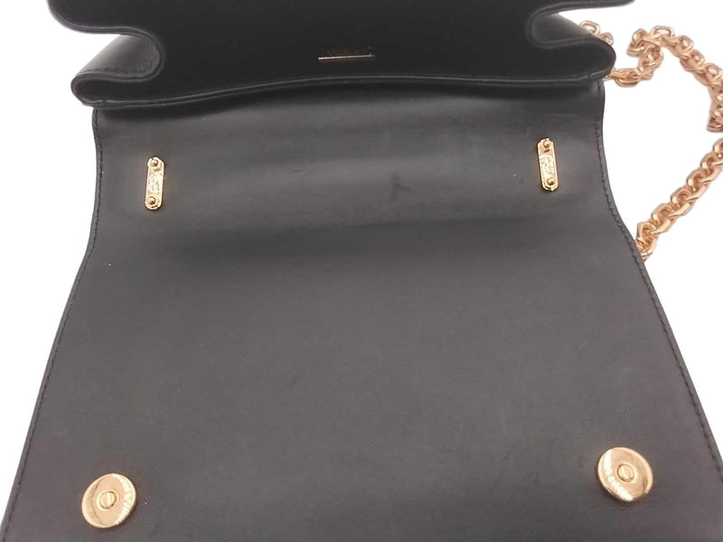 Dolce & Gabbana Girls Leather Shoulder Bag Black Aa1125izxmia