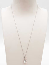 1.0 Cttw Lab Grown Diamonds 14k Wg 1.4g Pear Pendant Necklace 18 In Do1225wcsde