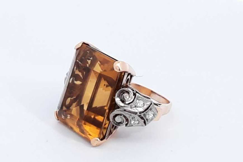 Citrine Ring In 14k Yellow Gold 10.3 Grams Size 5.5 Eb0724owxdu