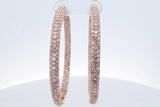 4.5cttw Diamond Inside Out Hoop Earrings 18k Rose Gold 19.5 Grams Eb0426orxzdu