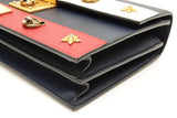 Gucci Red, White & Blue Leather Cat Lock Top Handle Bag Eb0326rrxde