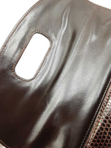 Gucci Bamboo 1947 Top Handle Bag In Dark Brown Lizard Skin Leather Fw0526prxdu