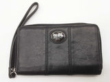 Coach Black Leather Wristlet Zipper Wallet Do0525wxde