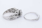 0.98cttw Diamond Wedding Set In 14k White Gold 8.1 Grams Size 6.5 Eb0826ixzde