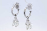 2.7cttw Briolette Diamond Drop Earrings In 14k White Gold 6 Grams Eb0526oxxzde