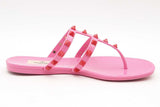 Valentino Garavani Pink Jelly Rockstud Sandals Size 35 Eb0125lxzsa