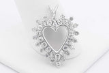 0.9cttw Diamond Heart Pendant In 14k White Gold 4.5 Grams Eb0925orxsa