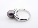 Diamond & Tahitian Pearl Cocktail Ring In 18k Gold 5.7g Size 5.75 Fw0426prxdu