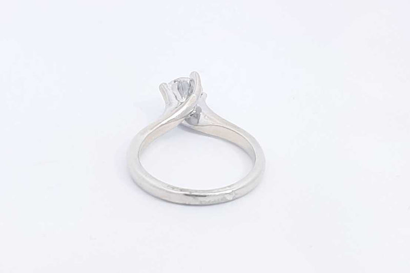 Approx. 0.8ctw Diamond Ring In 18k White Gold 4 Grams Size 6 Eb1224sxzsa