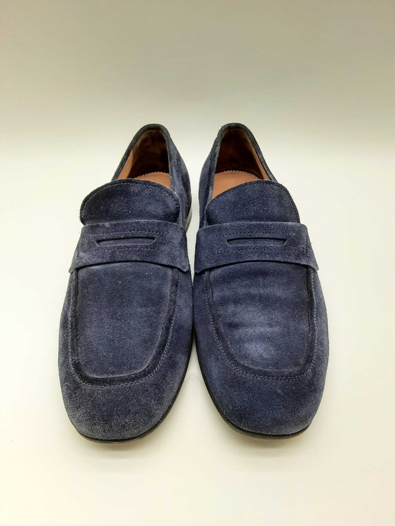 Salvatore Ferragamo Ayden Blue Suede Penny Loafers Size 8.5 M Do0724lozde