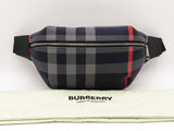 Burberry Sonny Bum Bag In Navy & Grey House Check Canvas Fabric Fw0126oexdu