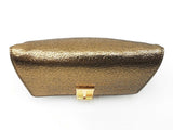 Tom Ford Nobile Mini Chain Clutch In Textured Gold Lamé Fw1125rxzdu