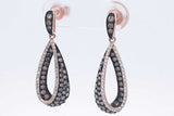 Effy Espresso & White Diamond Pendant & Earrings 14k Rose Gold 7.1g Eb0326cxzdu