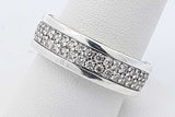 David Yurman Streamline Pave Diamond Two Row 925 Band Ring 9g Sz 8.5 Eb0926rcrsa