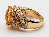 Oval Cut Citrine 14k Yellow Gold 12.1g Ring Size 7 Do0526rxzde