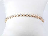 2.10 Cttw Diamond & 14k Yellow Gold Tennis Bracelet 6.7 Grams 7 Inch Fw0726rrxdu