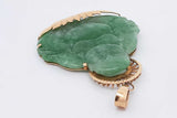 Jade Buddha Pendant Set In 14k Yellow Gold 7.1 Grams Eb0226ocrsa