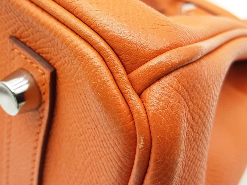Hermes Birkin 30 Orange Epsom Palladium Handbag Do0325lxzxzde