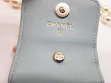 Chanel Light Blue Quilted Leather Airpod Case Do0426sxzde