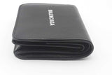 Balenciaga Black Leather Cash Flap Coin & Card Holder Wallet Eb0626lxzsa