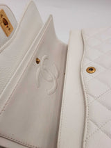 Chanel Classic Double Flap White Quilted Caviar Shoulder Bag Eb0726orxzsa