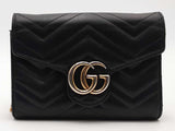 Gucci Gg Marmont Mateless Wallet On Chain Black Aa0426lozsa