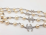Chanel Graduated Faux-pearl & Cc Crystal Sautoir Necklace 43 Inch Fw0826czxdu