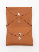 Hermes Calvi Duo Card Case In Gold Epsom Leather Fw0526wzxdu
