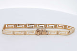 14k Yellow Gold Greek Key Bracelet 7.2 Grams 7.25 Inch Eb0826rpxsa