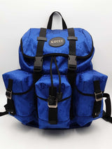 Gucci Blue Econyl Nylon Gg Monogram Off The Grid Backpack Eb0626rxzsa