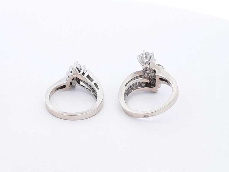 2.08 Cttw Diamond & 14k White Gold Wedding Set 10.7 Grams Size 5.5 Fw0125llxzdu