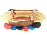 Christian Louboutin Loubishore Pompom Woven Straw Tote Bag Sd1225ozxsa