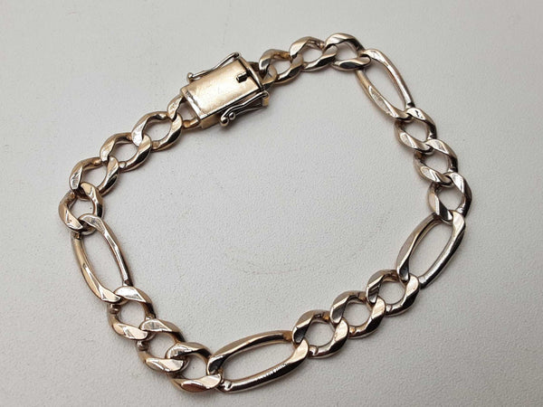 18k White Gold 13.8g Figaro Chain Bracelet 6.5 In Do0724rrzde