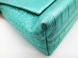 Tom Ford Label Mini Bag Metallic Lagoon Green Leather Handbag Do0926rrxde