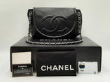 Chanel Timeless Half Moon Black Caviar Leather Accordion Flap Bag Fw1224lxrxdu