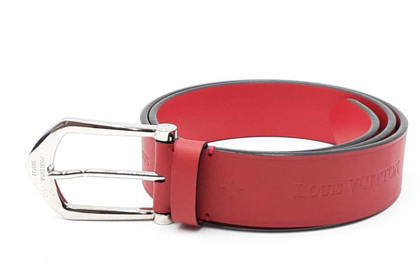 Louis Vuitton Paris Maison Fondee En 1854 Red Leather Belt Eb1224lrxdu