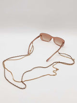 Chanel 5553-a Pinky Beige Rectangle Sunglasses With Chains Eb0426exzde