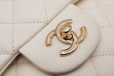 Chanel White Caviar Quilted Leather Double Flap Shoulder Bag Eb0126prxzsa