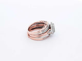 0.84 Cttw Diamond & Rose Gold Bridal Set 8 Grams Size 4.75 Fw0824prxdu