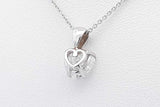 1.02ctw Lab Grown Heart Shaped Diamond Necklace 14k White Gold 1.9g Eb0125wwxdu