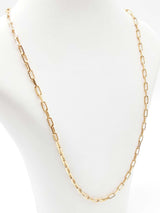 Cartier Santos De Cartier Dumont Paperclip Link Chain Necklace In 18k Yellow Gold 24.6 Grams 22 Inch Fw0626oxzxdu