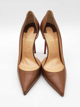 Christian Louboutin Iriza Brown Leather Pumps Size 40 Eb0626lrxde