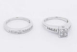 1.24cttw Princess Cut Diamond Wedding Set 14k White Gold 6.8g Sz 5.5 Eb0725pspsa