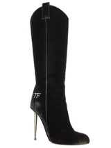 Tom Ford Black Velvet Knee High Boots Size Eu 36 Do0525wxzde