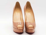 Christian Louboutin Lady Peep Patent Beige Size 9 Aa0826lrzsa