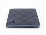 Gucci Bifold Wallet In Gg Supreme Coated Canvas & Dusty Blue Leather Fw0426ozxdu