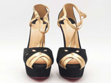 Christian Louboutin Suede Nappa Laminato Glennalta 150 Pumps Black Size 7.5 Aa0525loxsa